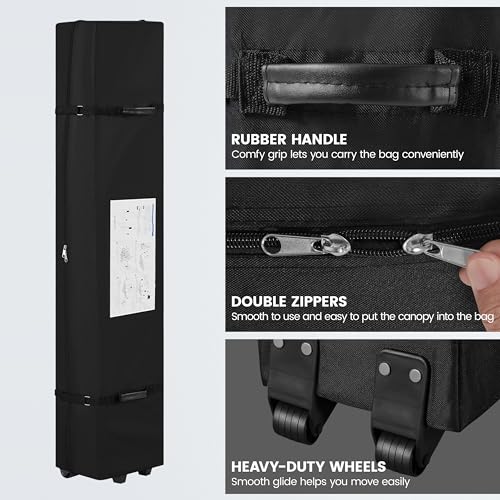 Heavy Duty Pop Up Canopy Tent 10x20 with Wheeled Carry Bag, White X6840