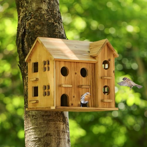 10 Hole Hanging Birdhouse Kit for Outdoor DIY Garden Decor V826