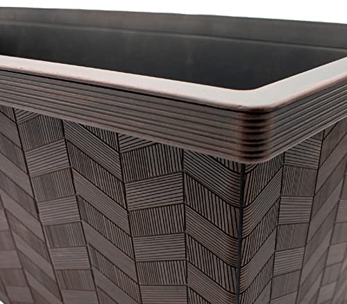 14 Inch Square Planter Box - Lightweight Outdoor Plastic Plant Pot for Vegetables, Herbs, Flowers R158
