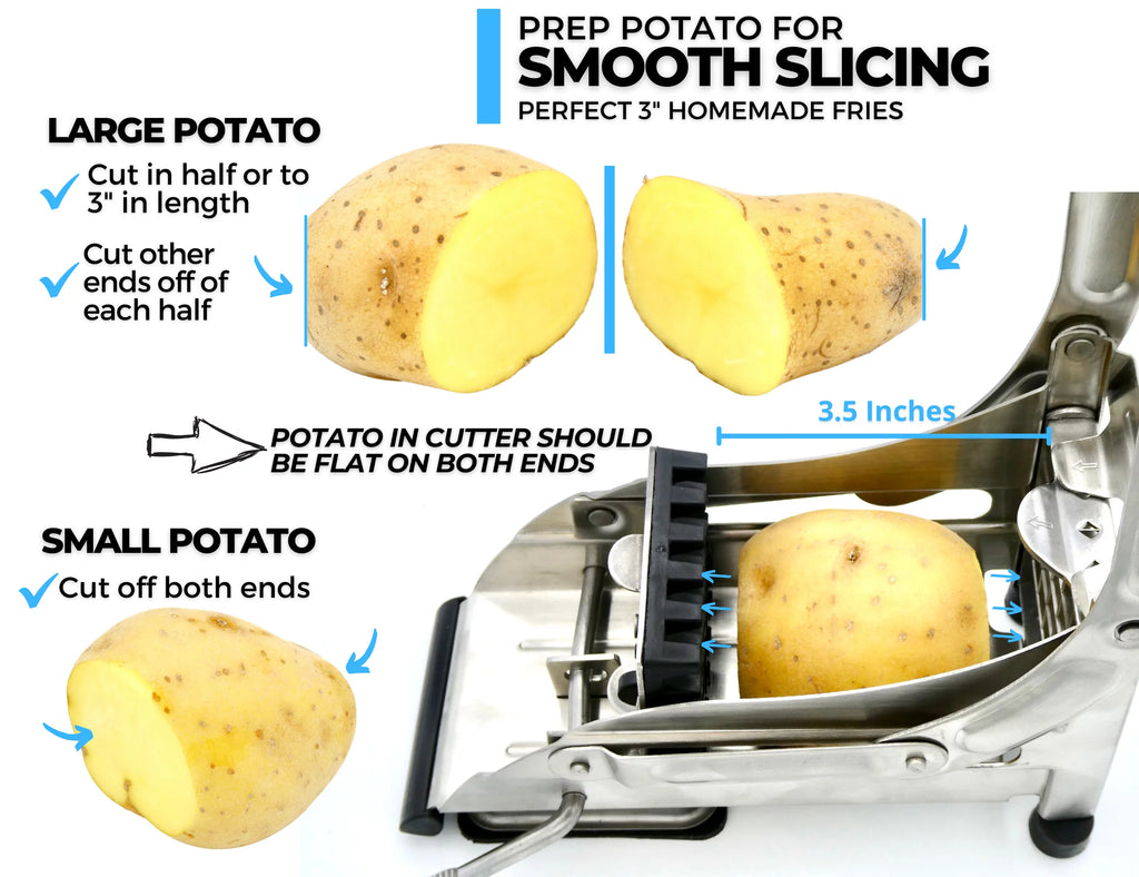 French Fry Cutter Potato Slicer with 1/2 and 1/3-Inch Blades, Stainless Steel H803
