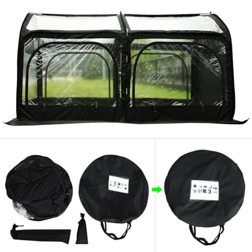 Mini Greenhouse for Outdoors, Pop-up Frame with Screen Window, 8.2x4.1x4.4 FT O621398