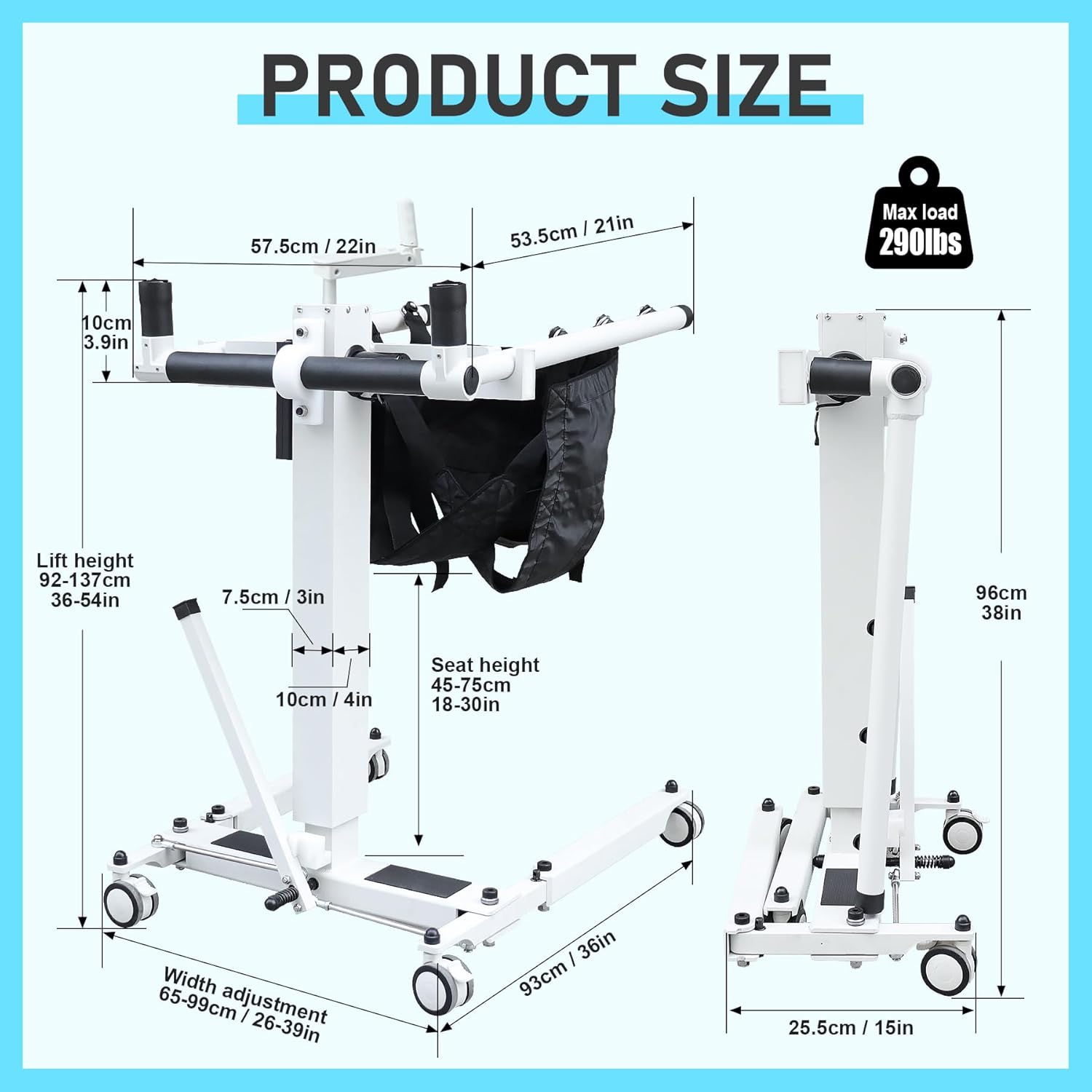 Electric Patient Transfer Lift Chair for Seniors, Wheelchair to Car Transfer Device K26674