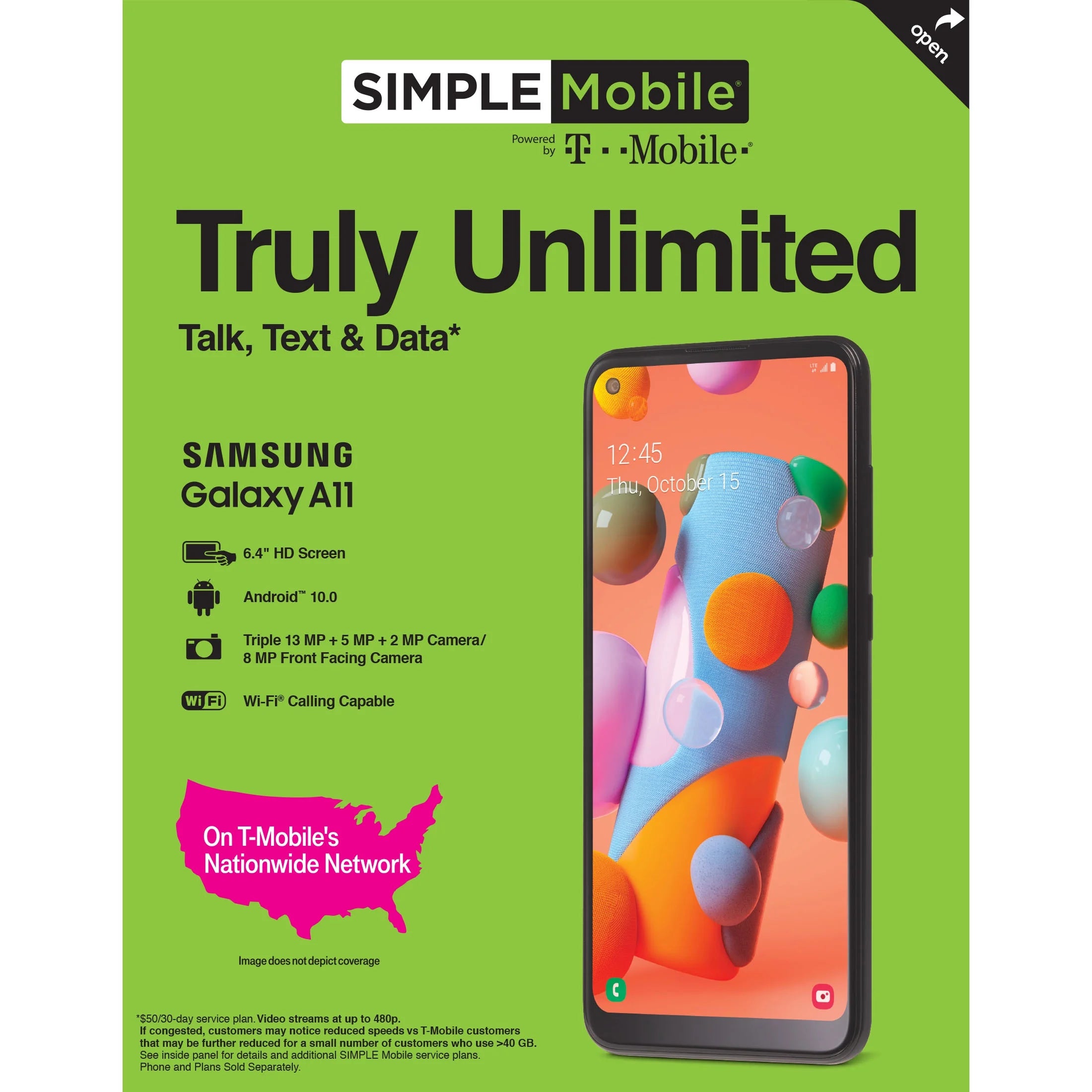 Samsung Galaxy A11 32GB Black Prepaid Smartphone T321483