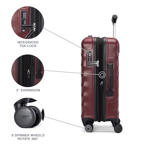 Hardside Expandable Carry-On Luggage with 8 Spinner Wheels and TSA Lock J560758