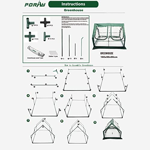 Portable Greenhouse for Garden Bed with PVC Cover P782033