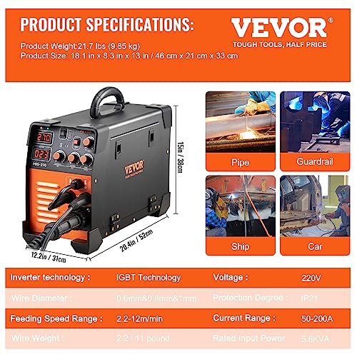 MIG Welder 270 Amp, 110 220V Portable Lift TIG Arc Welding Machine R34366
