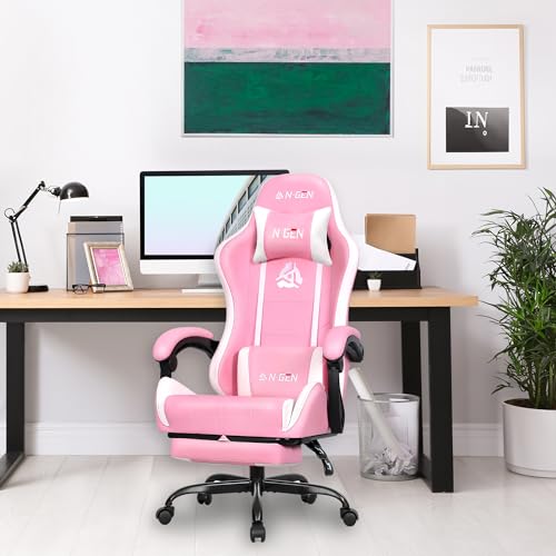 Gaming Chair with Footrest Lumbar Support High Back Recliner Ergonomic Leather Q8605