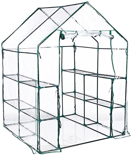 Mini Greenhouse with Locking Wheels and PVC Cover G5355