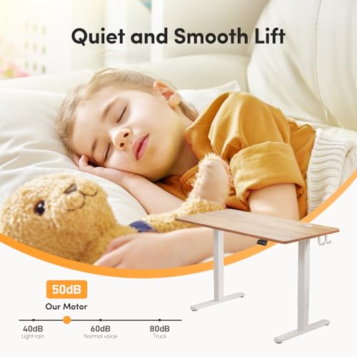 Electric Standing Desk Adjustable Height, 40 x 24 Inch Sit and Stand Desk, Home Office Desk O959
