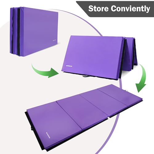 Folding Exercise Gymnastics Mat 4x10x3 Inch with Carrying Handles G881552