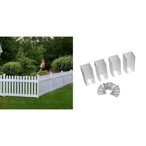 Zippity Outdoor Products ZP19002 No Dig Fence Newport, 36"H x 72"W, White