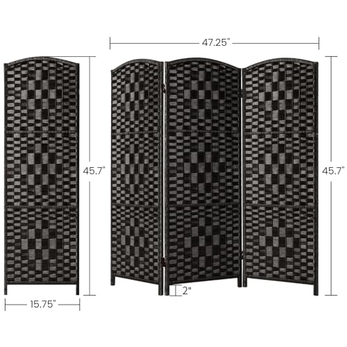 3 Panel Folding Room Divider, Privacy Screen, Dark Mocha S685