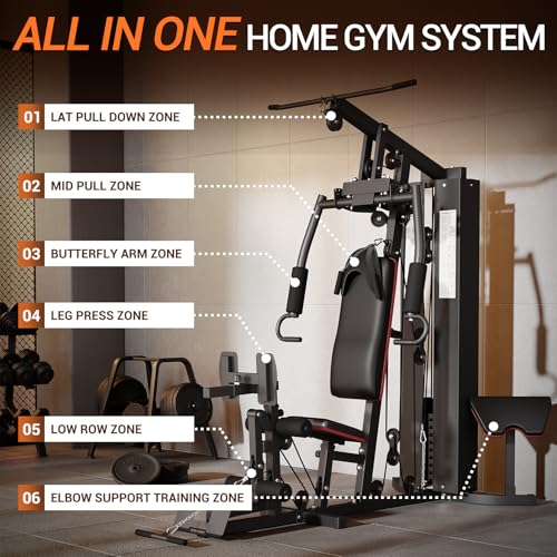 Home Gym Equipment with 150LBS Weight Stack and Pulley System Y2817