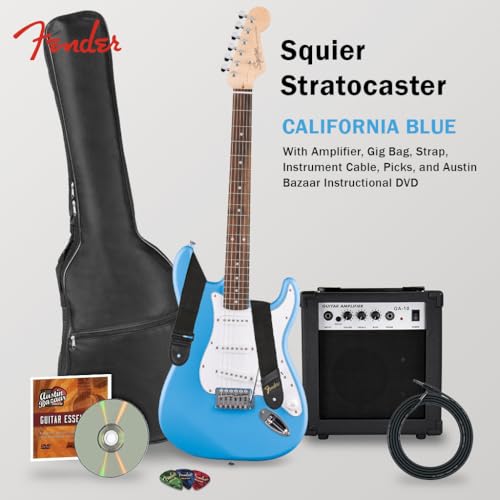 Stratocaster Electric Guitar Bundle with Amplifier, Gig Bag, Strap, Cable, Picks, and DVD S5583