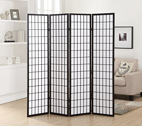 4 Panel Shoji Room Divider, Natural P768439
