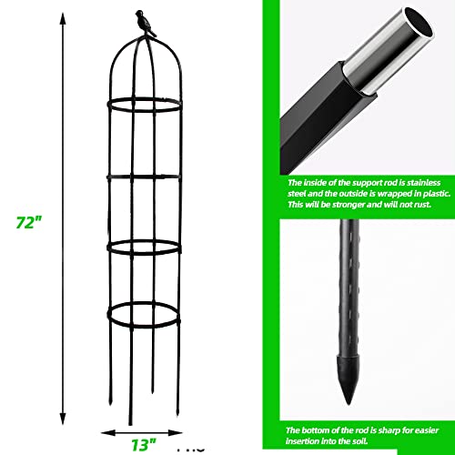 Garden Trellis for Climbing Plants, Rustproof Metal Pipe, 6ft, Indoor Outdoor Plant Support Z650