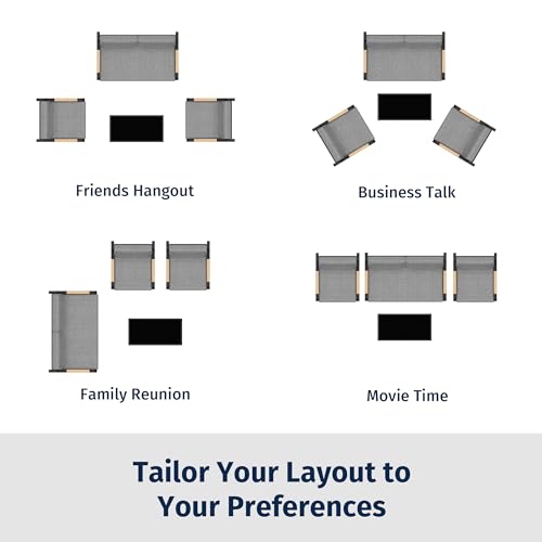 4-Piece Outdoor Patio Set with Sofa and Tempered Glass Table F97509