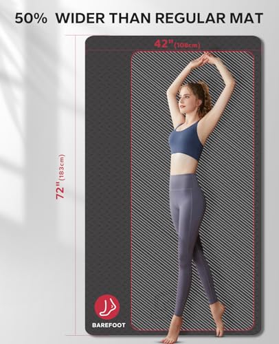 Extra Large Yoga Mat - 72x48, 1/4 Inch Thick, Non-Slip, Eco-Friendly L753346