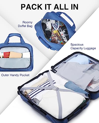 Carry On Luggage 22x14x9 with TSA Lock, Hardside Spinner Suitcase 20 inch Black P3277