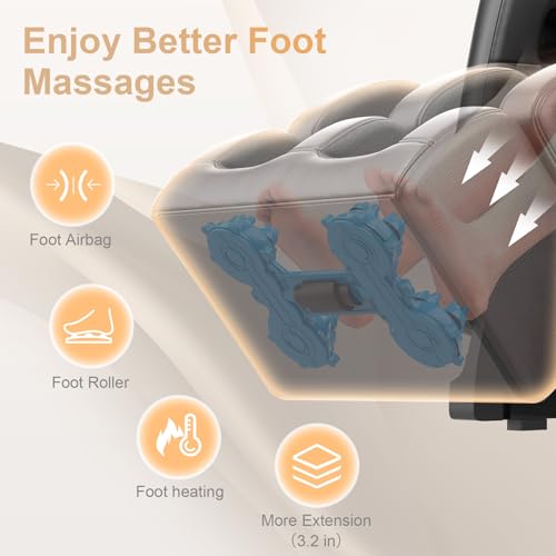 Zero Gravity Full Body Massage Chair with Heating, Foot Massage, Bluetooth Speaker L5704