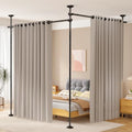 Room Divider Curtain Rod, No Drilling Adjustable Freestanding Partition, Black Y90647