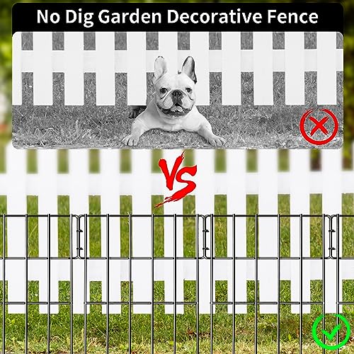 Animal Barrier Fence, No Dig Garden Decorative Fence, Rustproof Metal, 27ft x 17in O580793