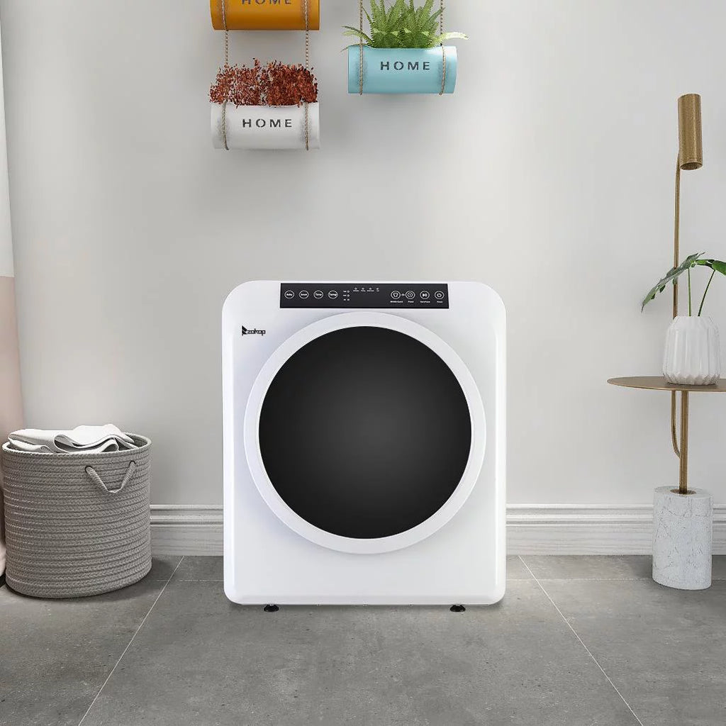 Compact Electric Clothes Dryer 13lbs Capacity Stainless Steel, White F4469
