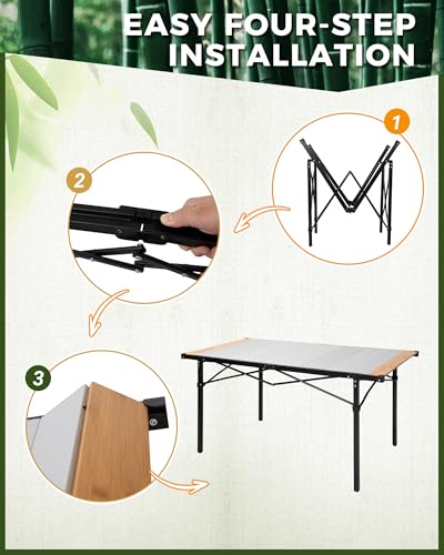 Folding Camping Table Portable Aluminum Roll Up Lightweight for Outdoor Picnic F98743