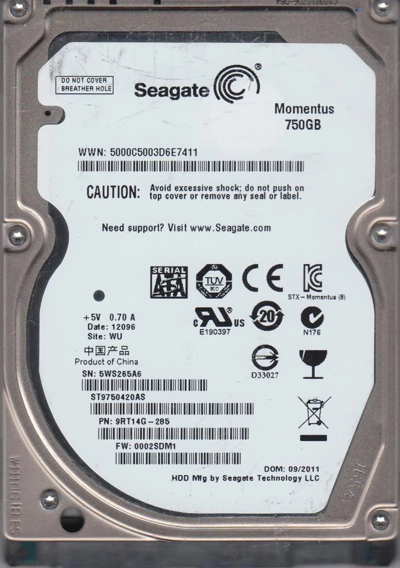 750GB SATA 2.5 Hard Drive H2720
