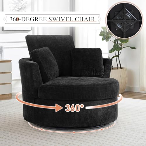 Swivel Barrel Chair with Ottoman for Living Room Bedroom, White W553228