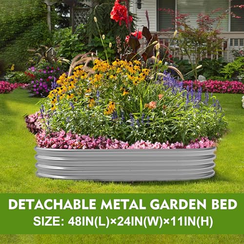 Galvanized Metal Raised Garden Bed for Vegetables, Flowers, Herbs S947997