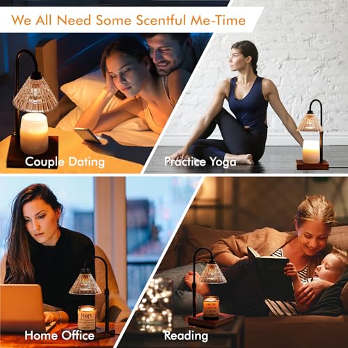 Candle Warmer Lamp with Timer, Dimmable, Height Adjustable for Jar Candles M173474