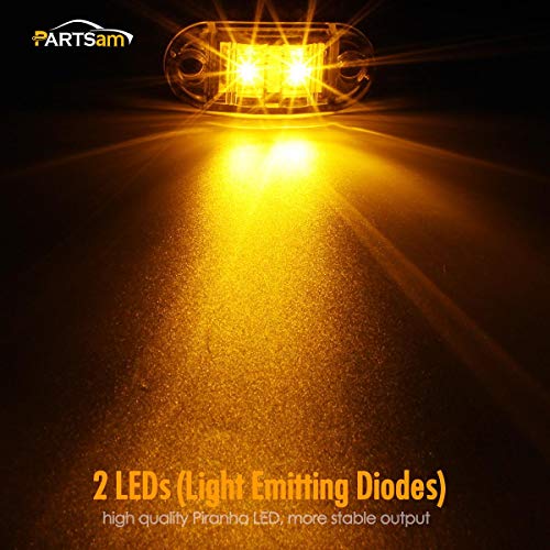 2.5 Inch Oval Amber LED Side Marker Lights for Trailer Truck Boat Marine L542216