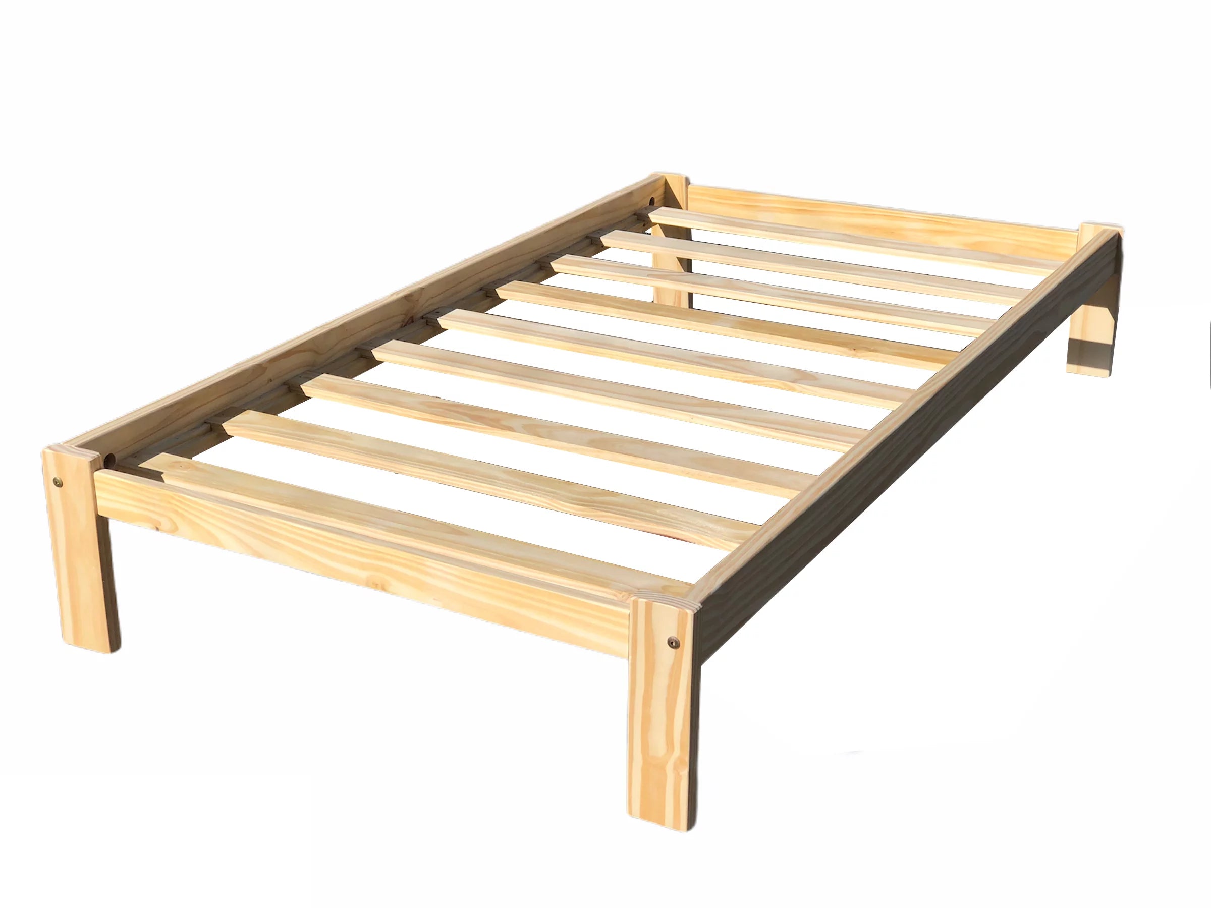 Twin Size Solid Pine Wood Platform Bed D578