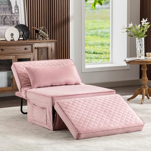 Sofa Bed Folding Ottoman Couch with Adjustable Backrest, Dark Grey C9023