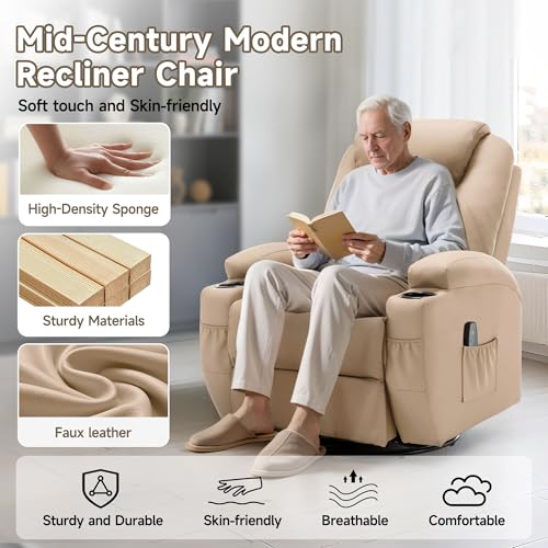 Rocking Recliner Chair with Massage and Heat E368