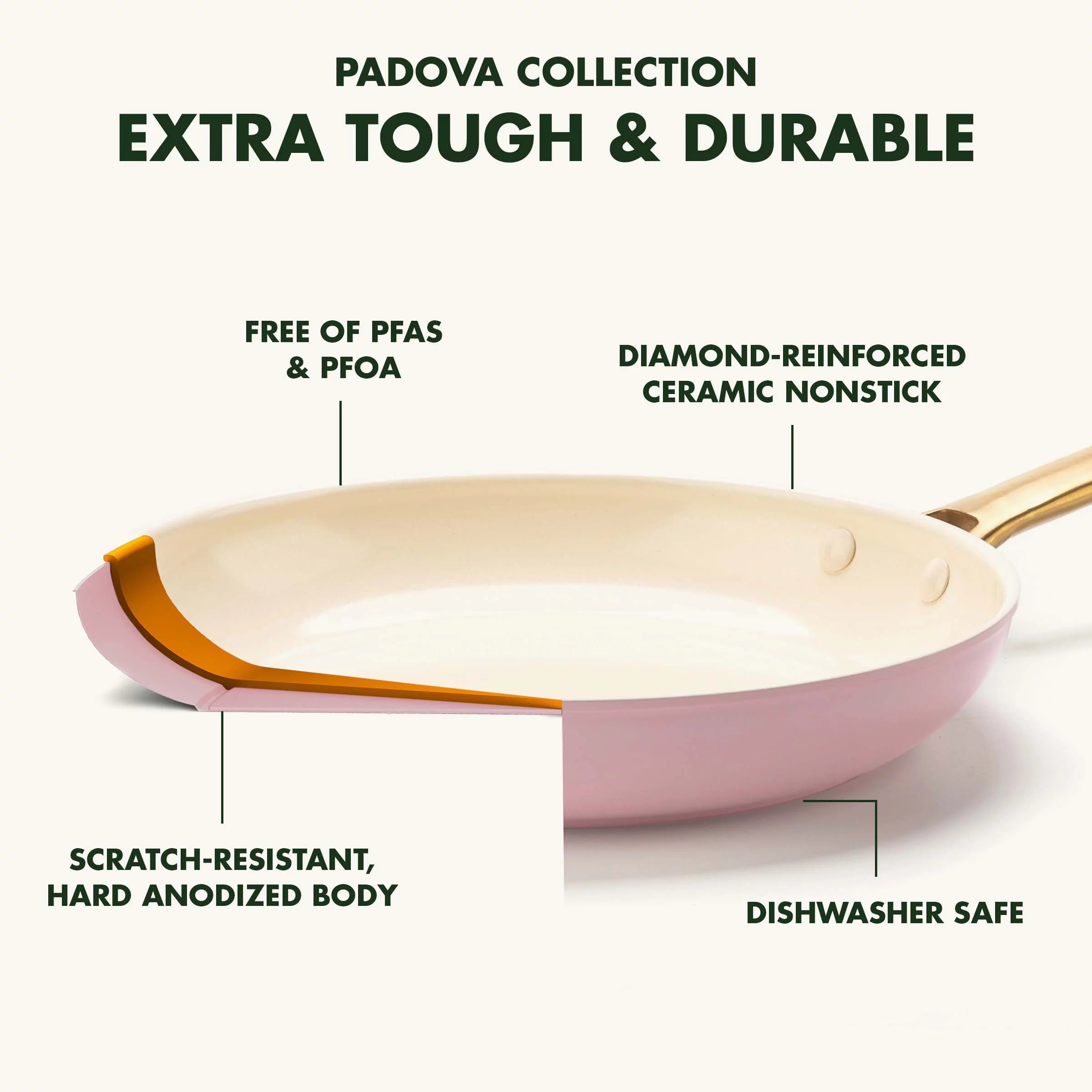 Healthy Ceramic Nonstick 10-Piece Cookware Set, Blush Pink B548993