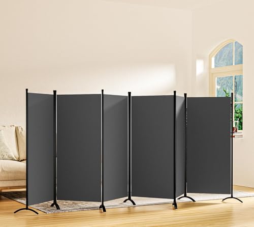 6 Panel Room Divider, Folding Privacy Screen, Freestanding Partition for Home Office P507