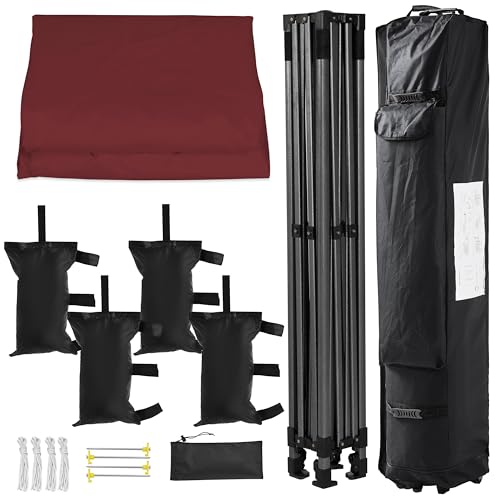 Heavy Duty Pop Up Canopy Tent 10x20 with Wheeled Carry Bag, White X6840