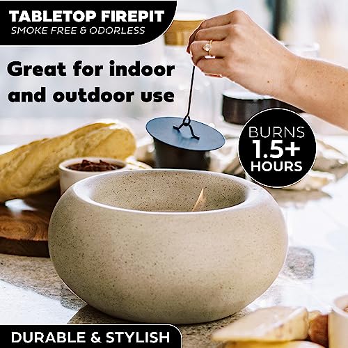 Portable Table Top Fire Pit, Smokeless Concrete Fire Pit Bowl Z34958