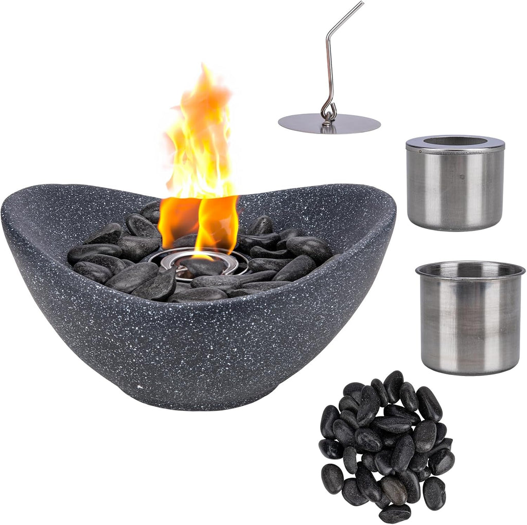 Vipush Tabletop Fire Pits, Multi-Fuel Table Top Fire Pit Bowl for Indoors, Outdoor Portable Tabletop Fireplace, Small Lightweight Fire Pit for Party and Patio Decor, 11inch