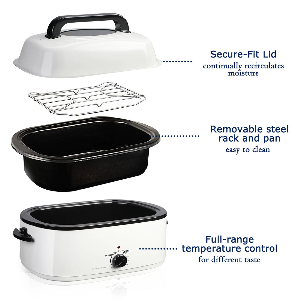 26 Quart Roaster Oven with Self-Basting Lid and Removable Pan W253853