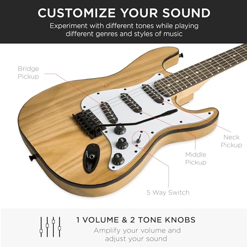 Beginner Electric Guitar Starter Kit with Case, Amp, and Accessories G63095