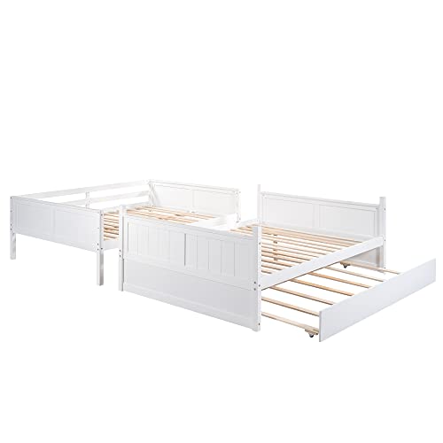 Twin Over Full Bunk Bed with Slide and Stairs for Kids E212