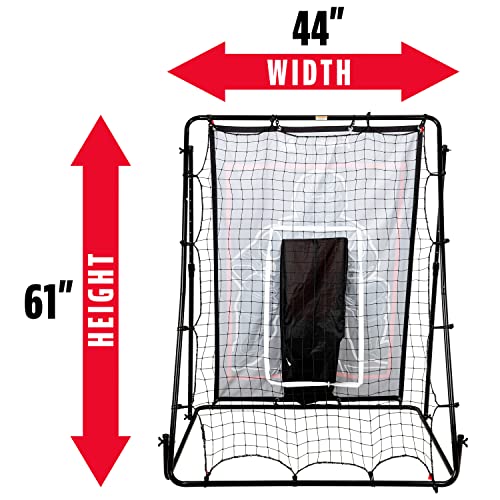 Baseball Pitching Target and Rebounder Net - 2-in-1 Pitch Trainer with Return Screen V5072