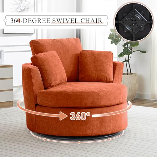 Swivel Barrel Chair with Ottoman for Living Room Bedroom, White W553228