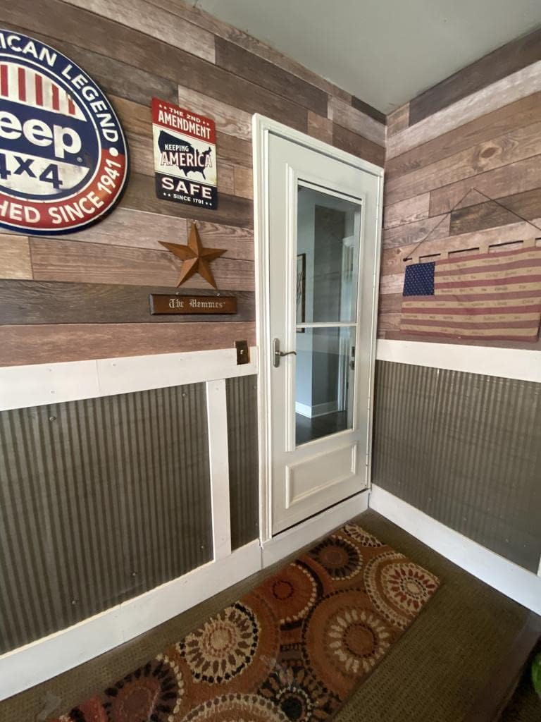 Rustic Corrugated Metal Wainscoting Wall Panels in Antique Grey I4999