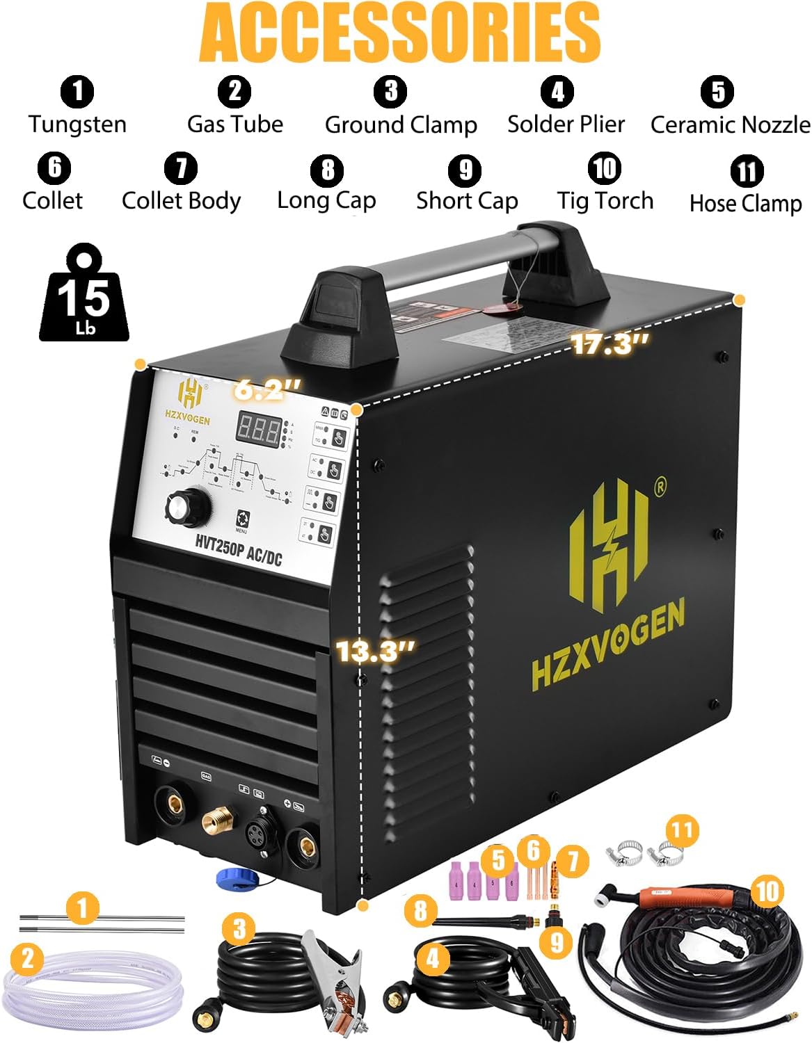 200Amp AC/DC TIG Welder with Pulse, 4 in 1 Multiprocess Dual Voltage Q605055