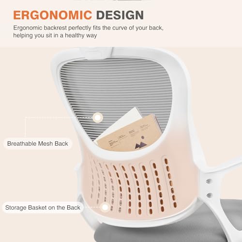 Ergonomic High-Back Mesh Office Chair with Wheels, Pink X2221