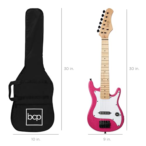 30in Kids Electric Guitar Beginner Starter Kit with Amplifier, Metallic Blue U78618
